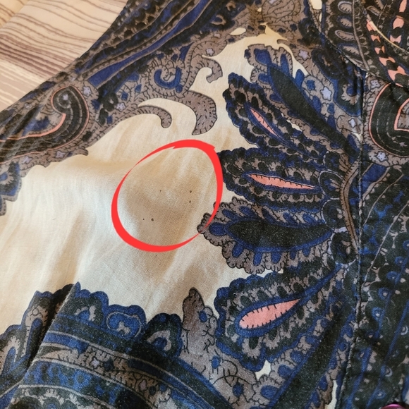 Chelsea & Theodore Wmns 1X Cotton Paisley Blue White Pink Midi Dress Button-up - Picture 3 of 13